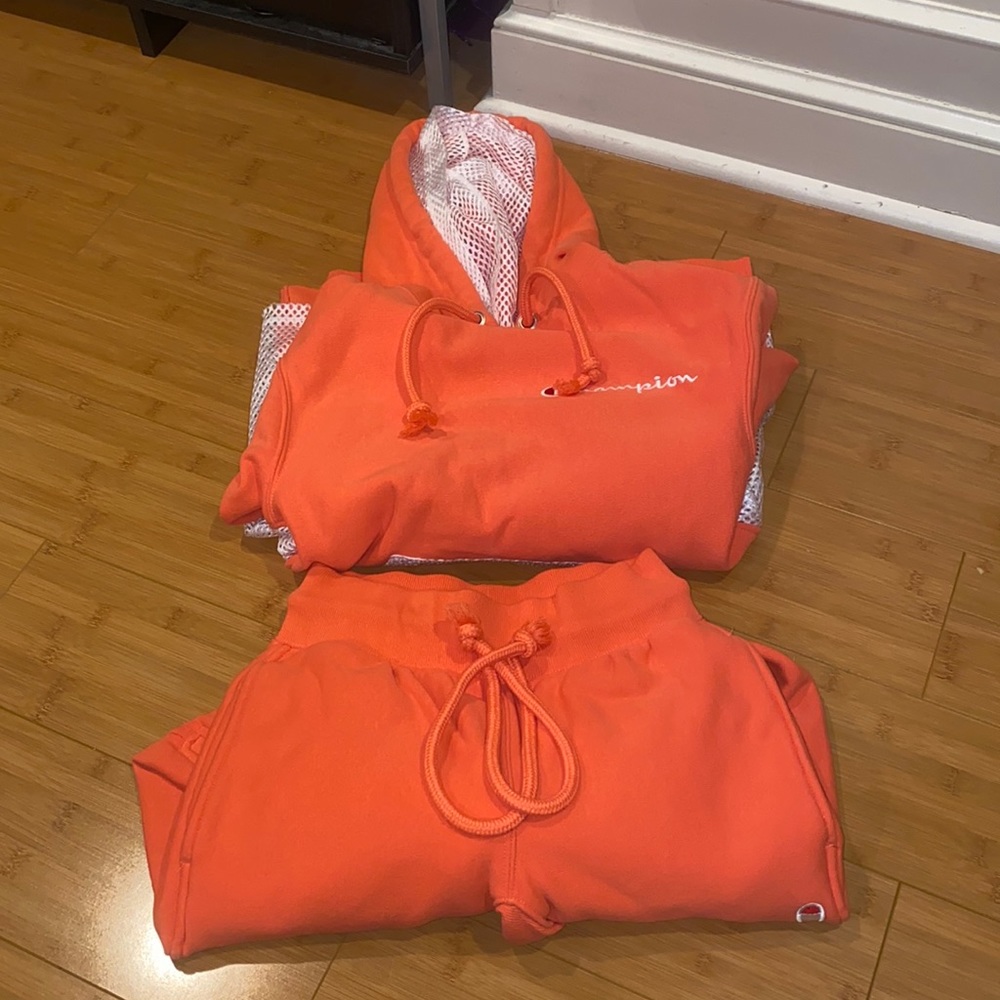 Men’s Orange/White Mesh Champion Tracksuit S/XS